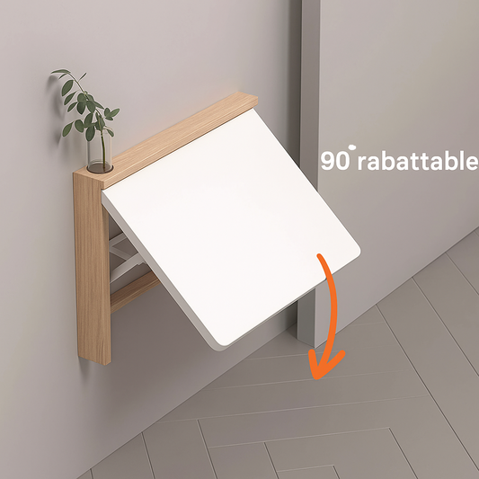 Table Murale Pliante en Bois Massif