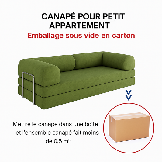 Canapé compressé modulaire velours convertible lit 2 places