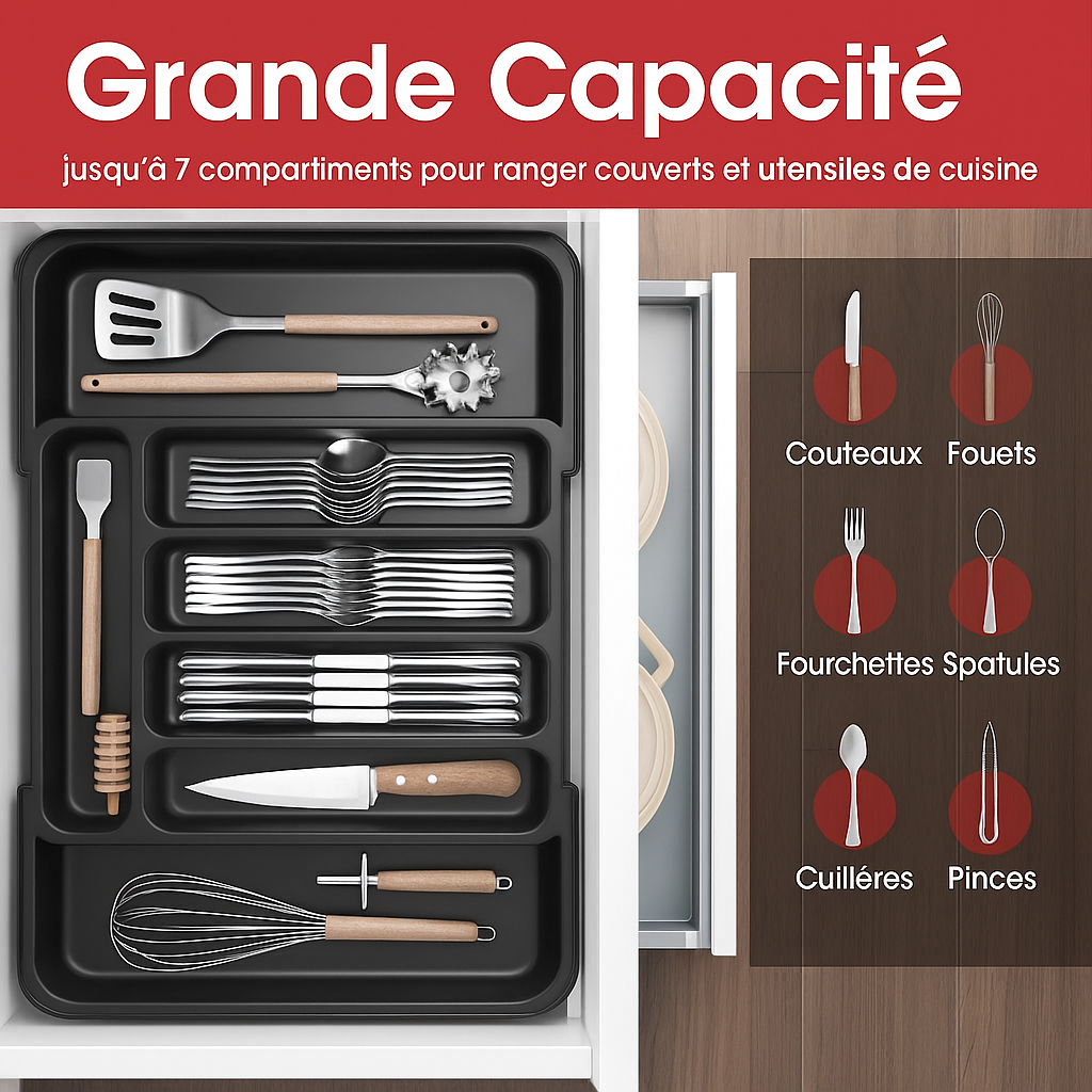 Organisateur de tiroir ajustable