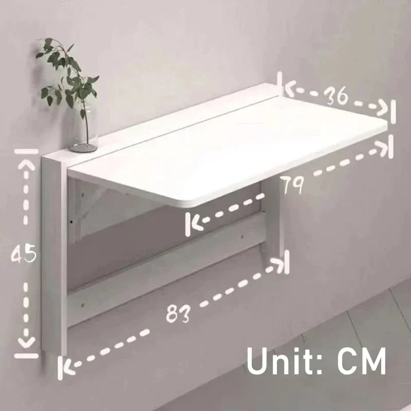 Table Murale Pliante en Bois Massif
