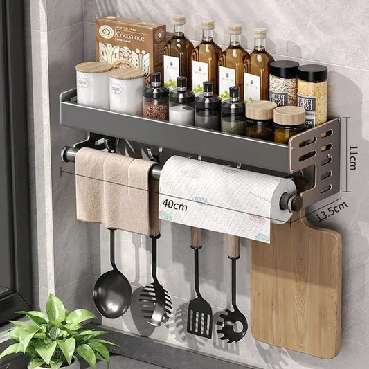 Étagère de Rangement Murale Multi-Fonction pour Cuisine