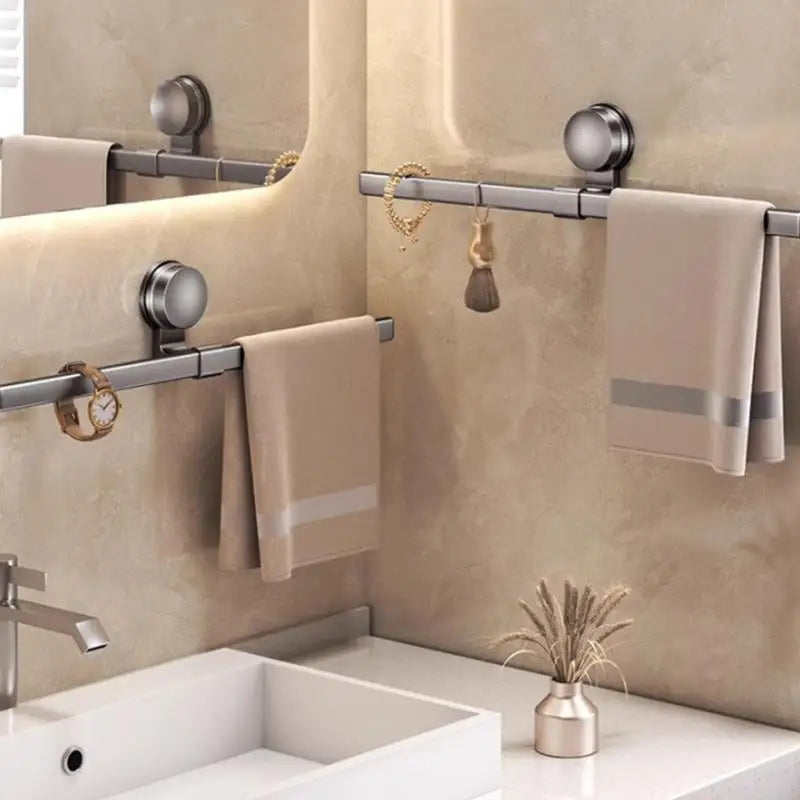Porte-serviette ventouse double sans perçage