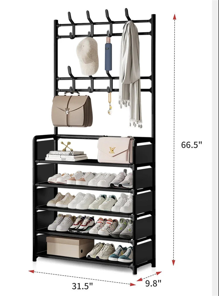 3-en-1 avec étagère chaussures 5 niveaux