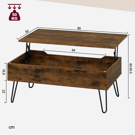 Table basse avec plateau relevable