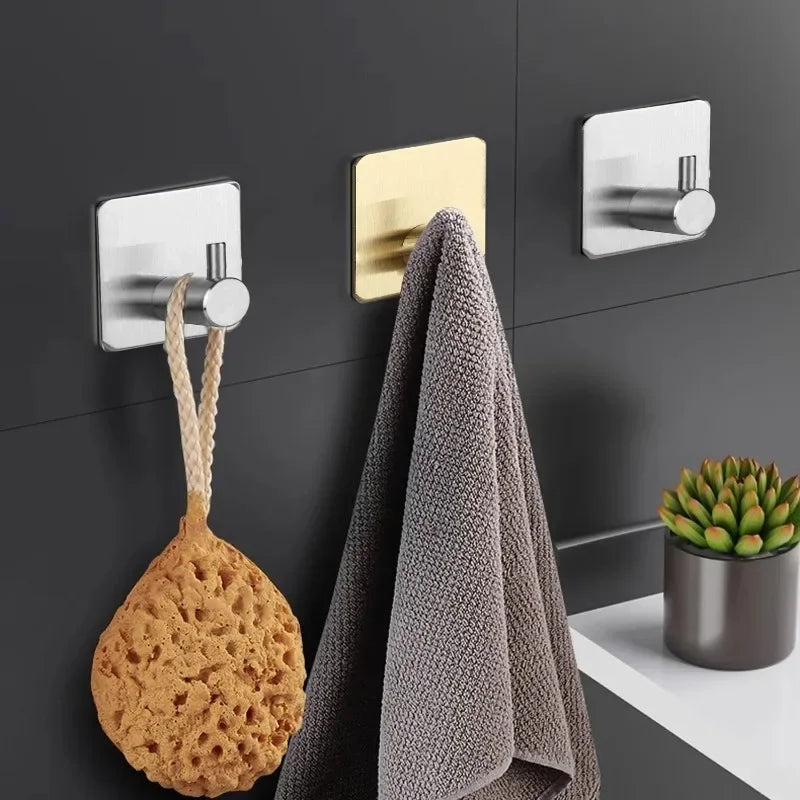Crochet Mural Adhésif en Inox pour salle de bain ou cuisine