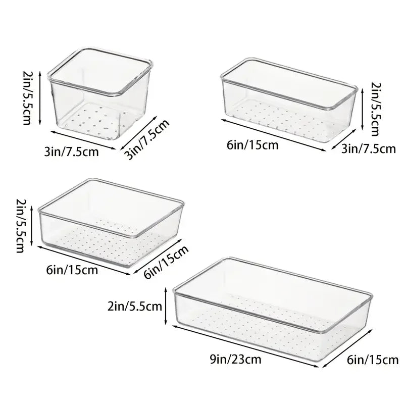Set de 10 plateaux transparents modulables