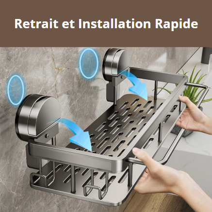 Étagère murale sans perçage avec ventouses puissantes