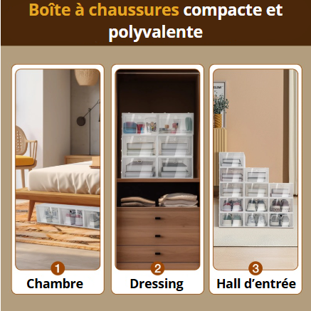 Lot de 24 boîtes à chaussures empilables