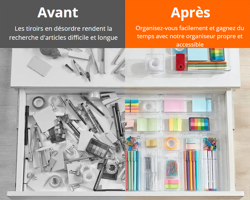 Set de 10 plateaux transparents modulables