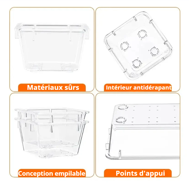 Set de 10 plateaux transparents modulables