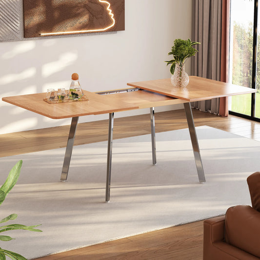 Table à Manger Extensible Bois Naturel