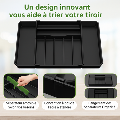 Organisateur de tiroir extensible en acier inoxydable
