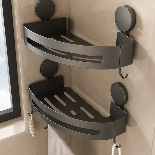 Étagère murale d’angle sans perçage pour salle de bain