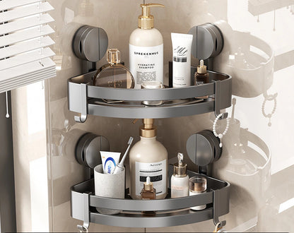 Étagère murale d’angle sans perçage pour salle de bain