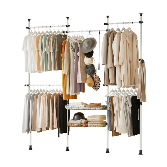 Dressing Télescopique Réglable avec Barres et Paniers