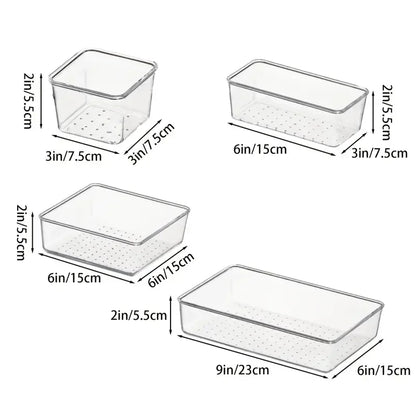 Set de 10 plateaux transparents modulables