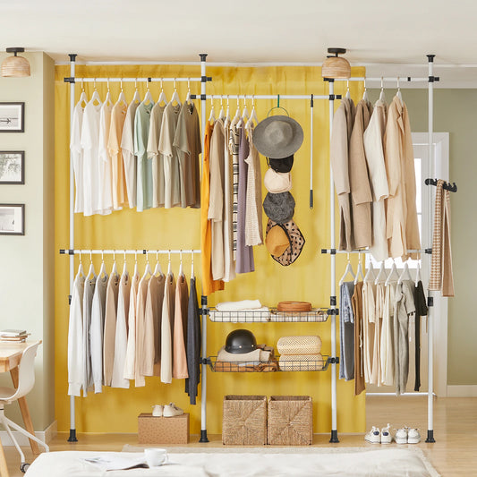 Dressing Télescopique Réglable avec Barres et Paniers