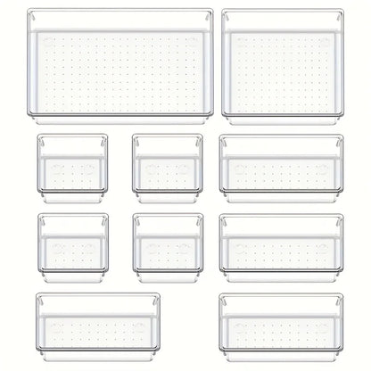 Set de 10 plateaux transparents modulables