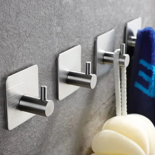 Crochet Mural Adhésif en Inox pour salle de bain ou cuisine